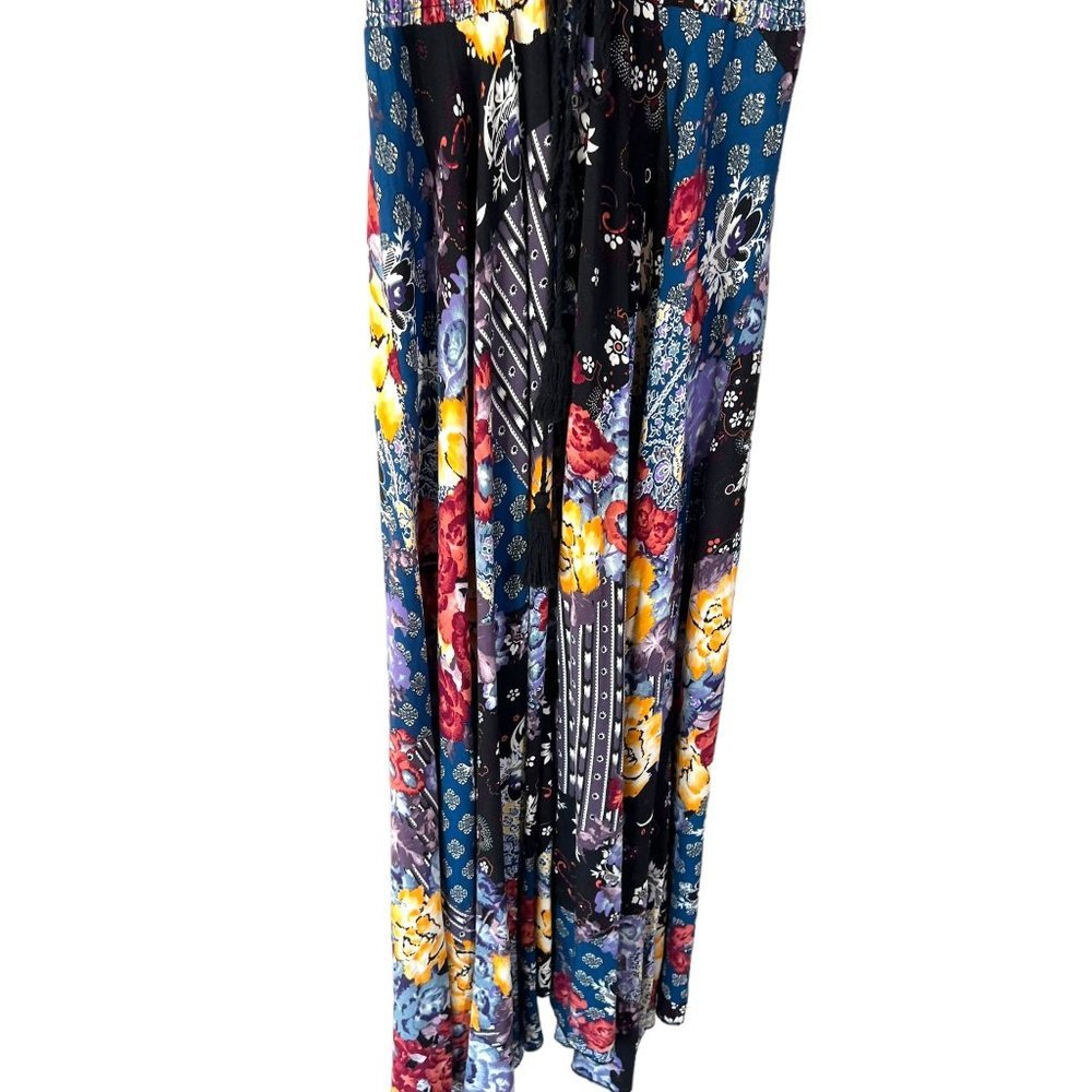 Jaase Black Multicolor Patchwork Button Up Half S… - image 3